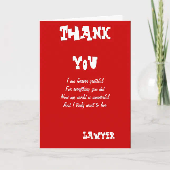 Lawyer thank you cards | Zazzle