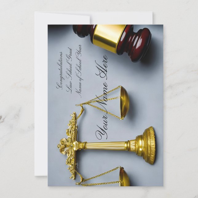 Lawyer-themed customizable congratulation card (Front)