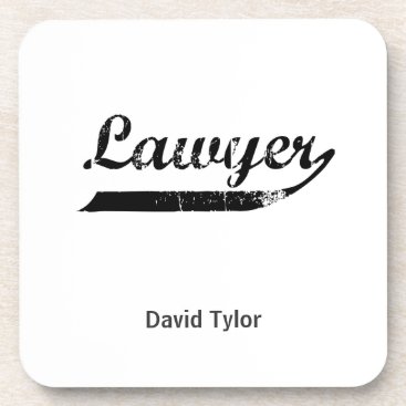 Lawyer typography drink coaster