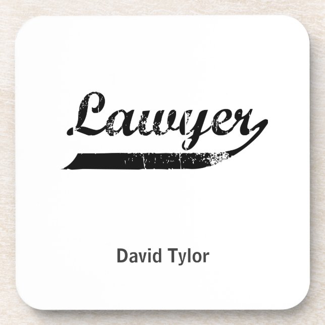 Lawyer typography drink coaster (Front)