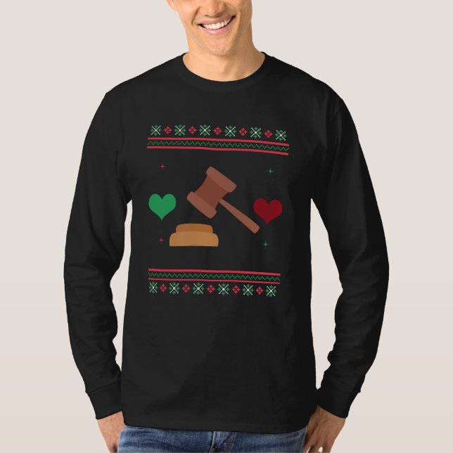 Lawyer Ugly Christmas Sweater Judge Attorney (Front)