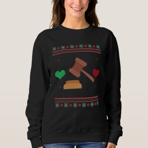 Lawyer Ugly Christmas Sweater Judge Attorney