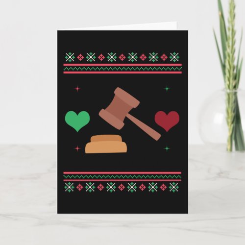 Lawyer Ugly Christmas Sweater Judge Attorney Card