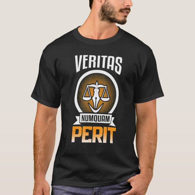 Lawyer Veritas Numquam Perit Law School Future Law T-Shirt (Front)