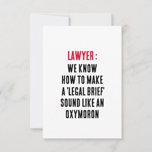 Lawyer We know how to make a 'legal brief' sound l Thank You Card