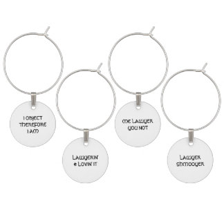 Lawyer Wine Charms: Four Sayings Wine Glass Charm