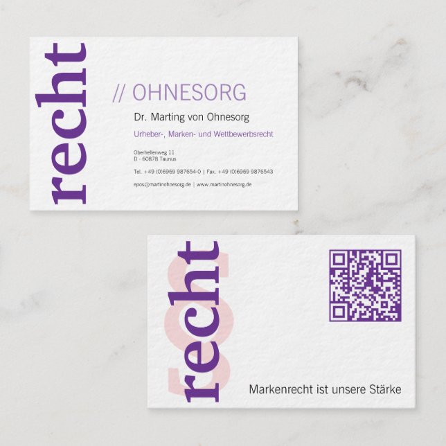 Lawyer With § Business Card (Front/Back)