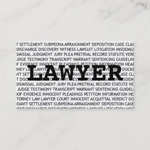 Lawyer Words Business Card