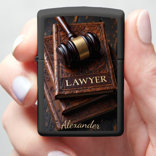 Lawyer's Classic Gavel Law Books Gift Zippo Lighter (In Hand)