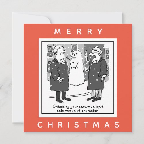 Lawyers Defamation of Character Snowman Card