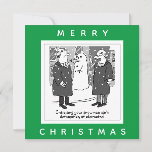 Lawyers Defamation of Character Snowman Card