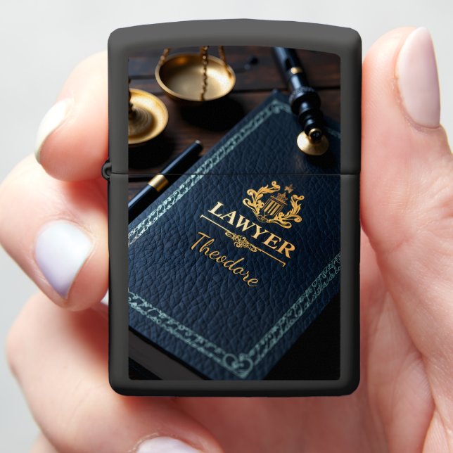 Lawyer's Estate Planner Authority Law Book Gift Zippo Lighter (In Hand)