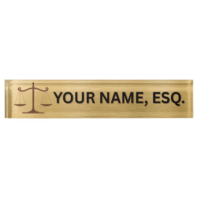 Lawyers Gift Desk Name Plate (Front)
