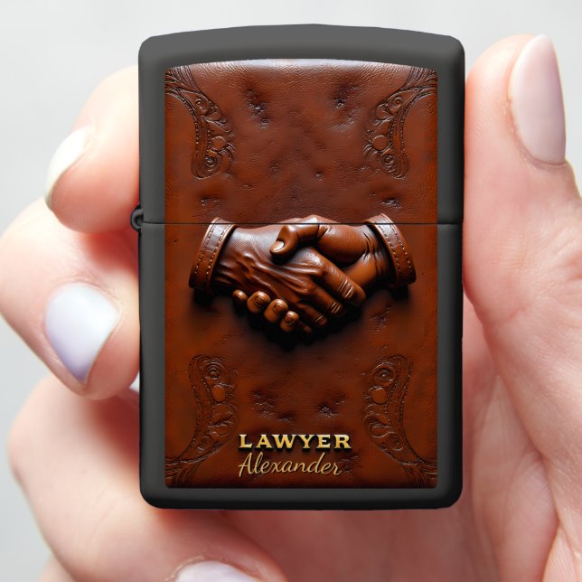 Lawyer's Handshake Negotiation Agreement Gift Zippo Lighter (In Hand)