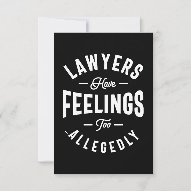 Lawyers Have Feelings Too. Allegedly RSVP Card (Front)