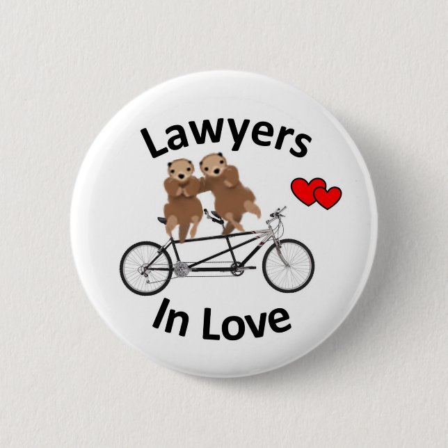 Lawyers in Love - Otters Pinback Button (Front)