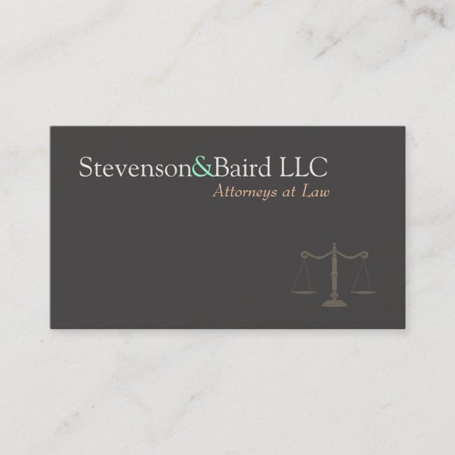 Lawyers Justice Scale Logo  Business Card (Front)