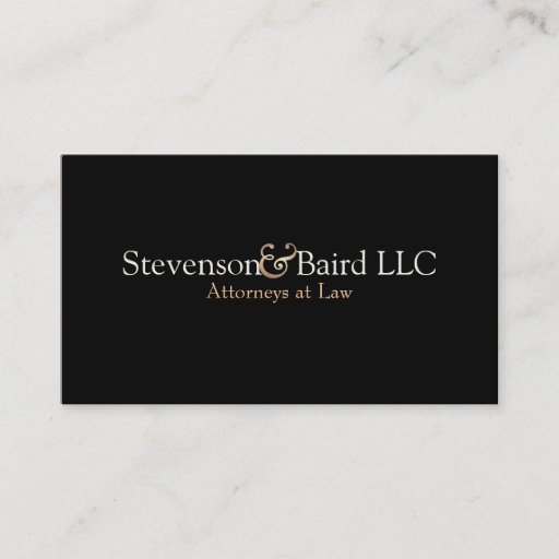 Customizable Lawyers Simple and Elegant Black Business Card