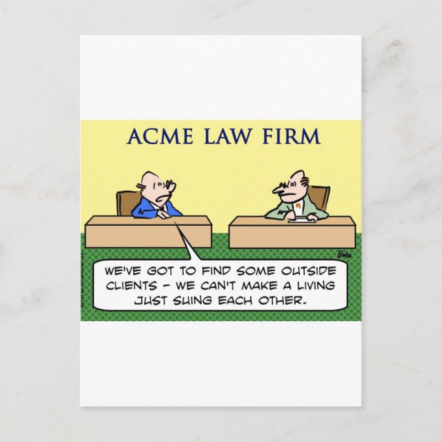 lawyers sue suing each other postcard (Front)