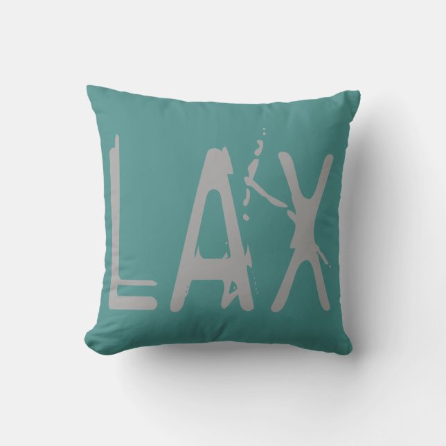 LAX Airport Grunge Typography Throw Pillow (Front)
