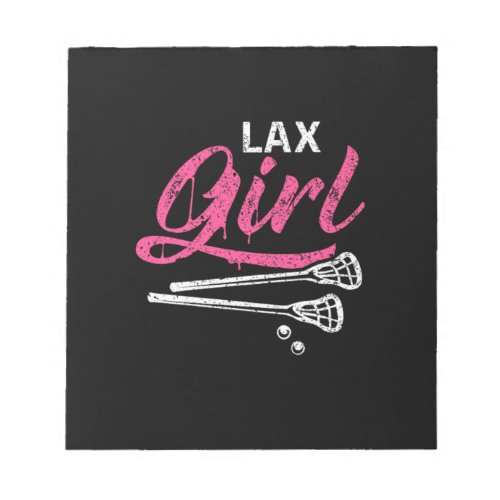 Lax Girl Lacrosse Stick Lacrosse Player Notepad