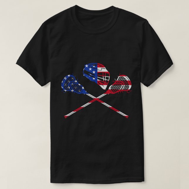 Lax Helmet And Sticks Gift Men Women Kids Lacrosse T-Shirt (Design Front)