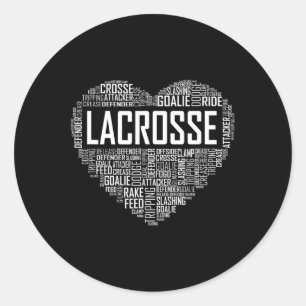 Lax Lacrosse Heart Love Player Lover Gift Classic Round Sticker