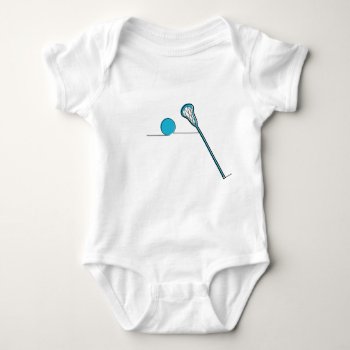 Lax Lacrosse Stick And Ball Baby Bodysuit by PaperFinch at Zazzle