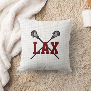 LAX Lacrosse Sticks Net Sports Team Colors Teens Throw Pillow