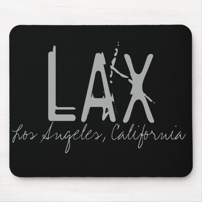 LAX Los Angeles Airport Typography Mouse Pad (Front)