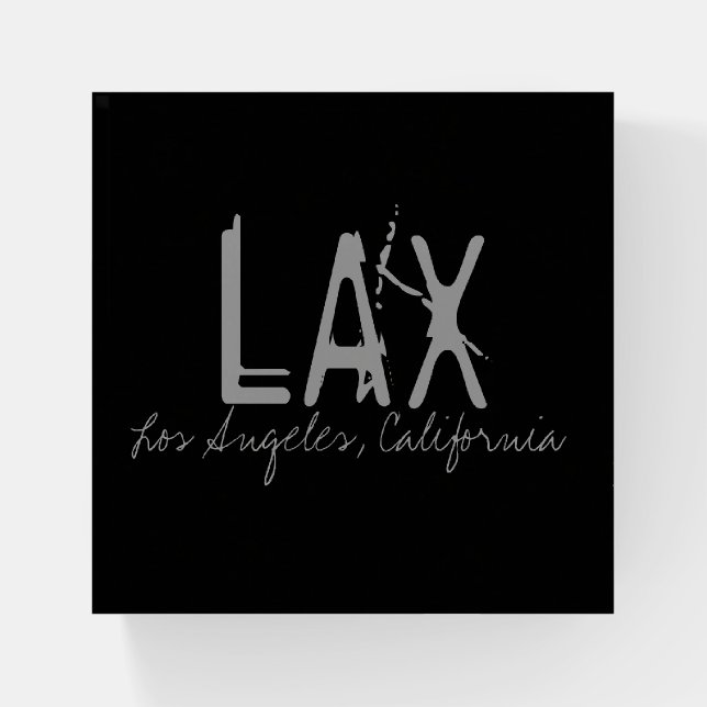 LAX Los Angeles Airport Typography Paperweight (Front)