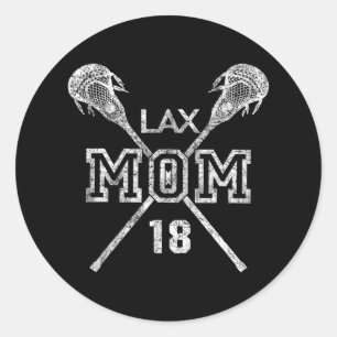 Lax Mom #18 Lacrosse Mom Player Number 18 Mother's Classic Round Sticker
