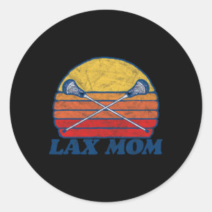 Lax Mom Vintage X Crossed Lacrosse Sticks 80s Suns Classic Round Sticker