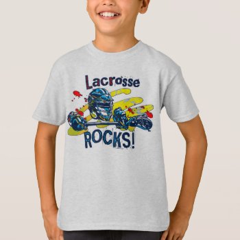 Lax Rocks Gear T-shirt by mudgestudios at Zazzle