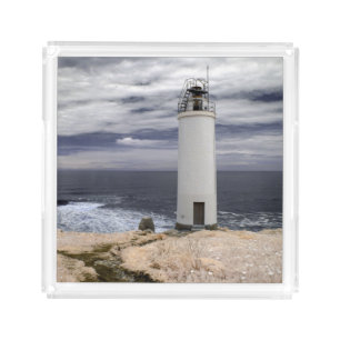 Laxe Lighthouse   Galicia, Spain Acrylic Tray