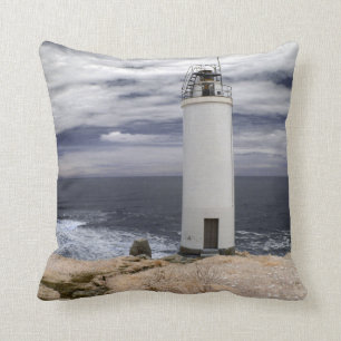Laxe Lighthouse Galicia, Spain Throw Pillow