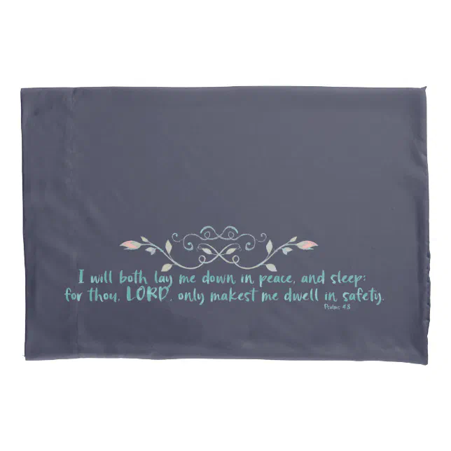 Lay Me Down in Peace & Sleep Bible Verse Pillowcase Zazzle