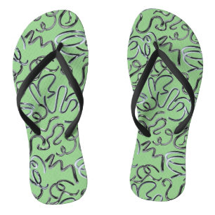 Lay some metals on me x4 L Green BG Flip Flops