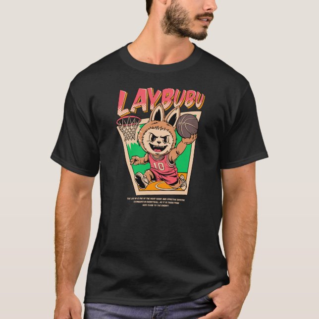 Laybubu - Labubu character playing basketball T-Shirt (Front)