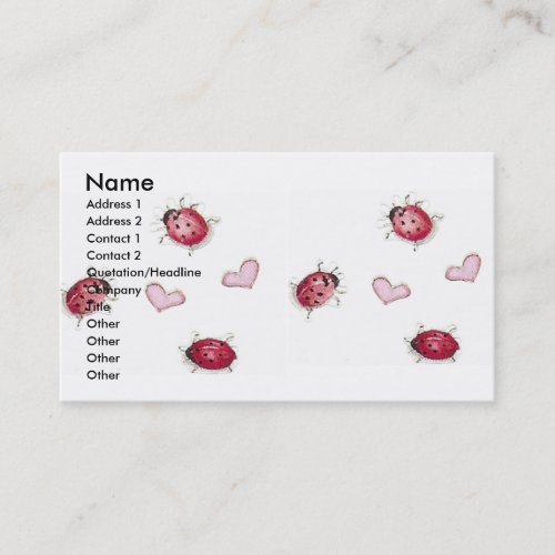Laybugs &amp; Hearts Business Card