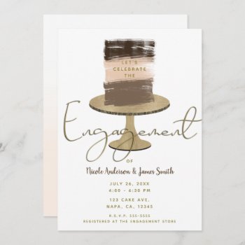 Layer Cake Modern Elegant Rustic Engagement Party  Invitation by printabledigidesigns at Zazzle