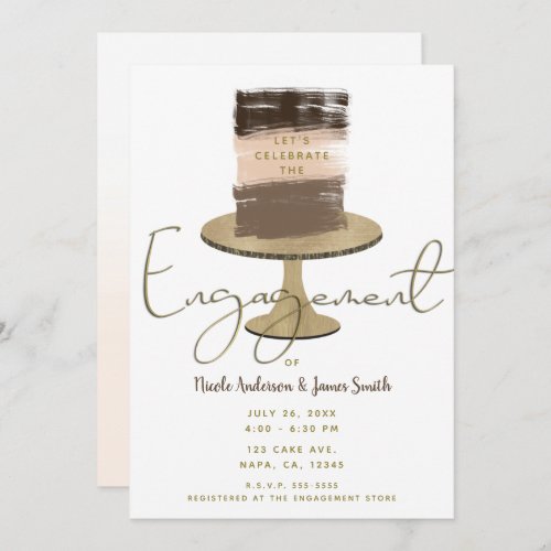 Layer Cake Modern Elegant Rustic Engagement Party  Invitation