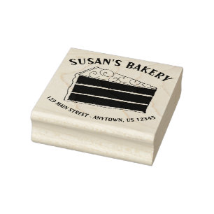 Layer Cake Slice Bakery Baked By Personalized Rubber Stamp