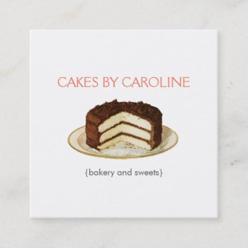 Layer Cake Square Business Card by charmingink at Zazzle