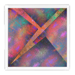 Layer of irregularly arranged rustic images acrylic tray
