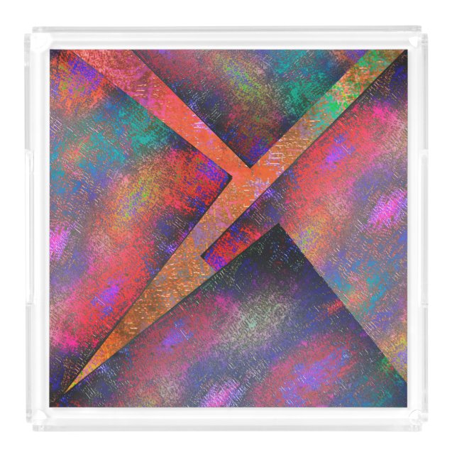 Layer of irregularly arranged rustic images acrylic tray (Large)