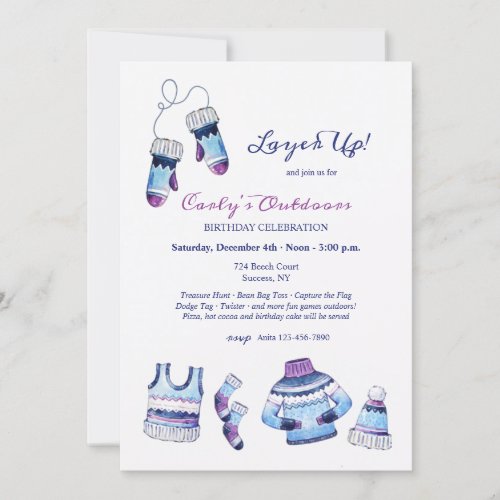 Layer Up For Outdoor Play Birthday Party Invitation