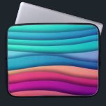 Layered Abstract Colorful Wavy Lines Laptop Sleeve<br><div class="desc">Modern and colorful abstract wavy pattern sleeve.</div>