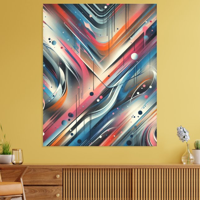 Layered Abstract Spray Paint Canvas Print (Insitu(LivingRoom))