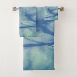 Layered Aqua Bath Towel Set